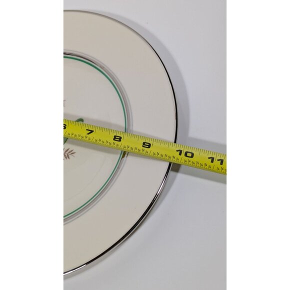 Syracuse China Coralbel Floral Dinner Plate Platinum Trim - Picture 3 of 12